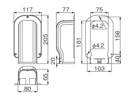 SWA-77-B INABA DENKO Narożnik przyścienny 65x80 - Brąz