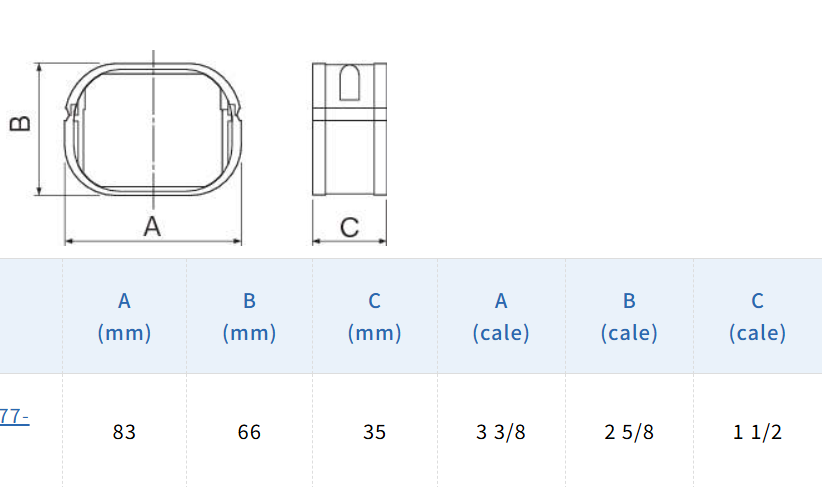 SFJ-77-A INABA DENKO Łącznik kanału instalacyjnego elastycznego 66x83 - Ciemnoszary